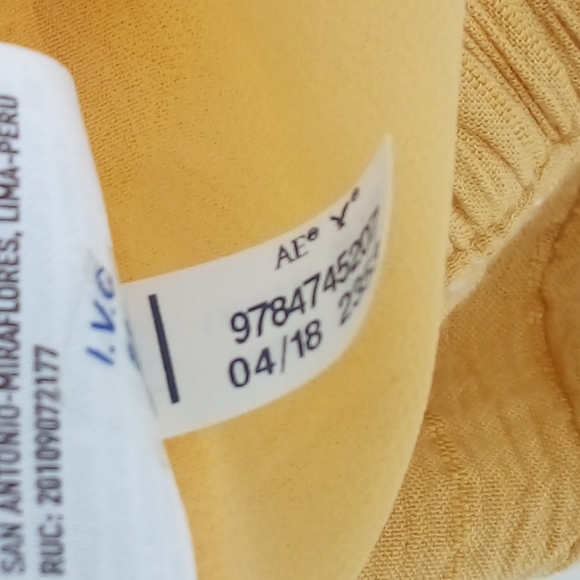 AEO Yellow Crape Jewled Lined Shorts Pull On Made in India S American Eagle - Picture 8 of 10